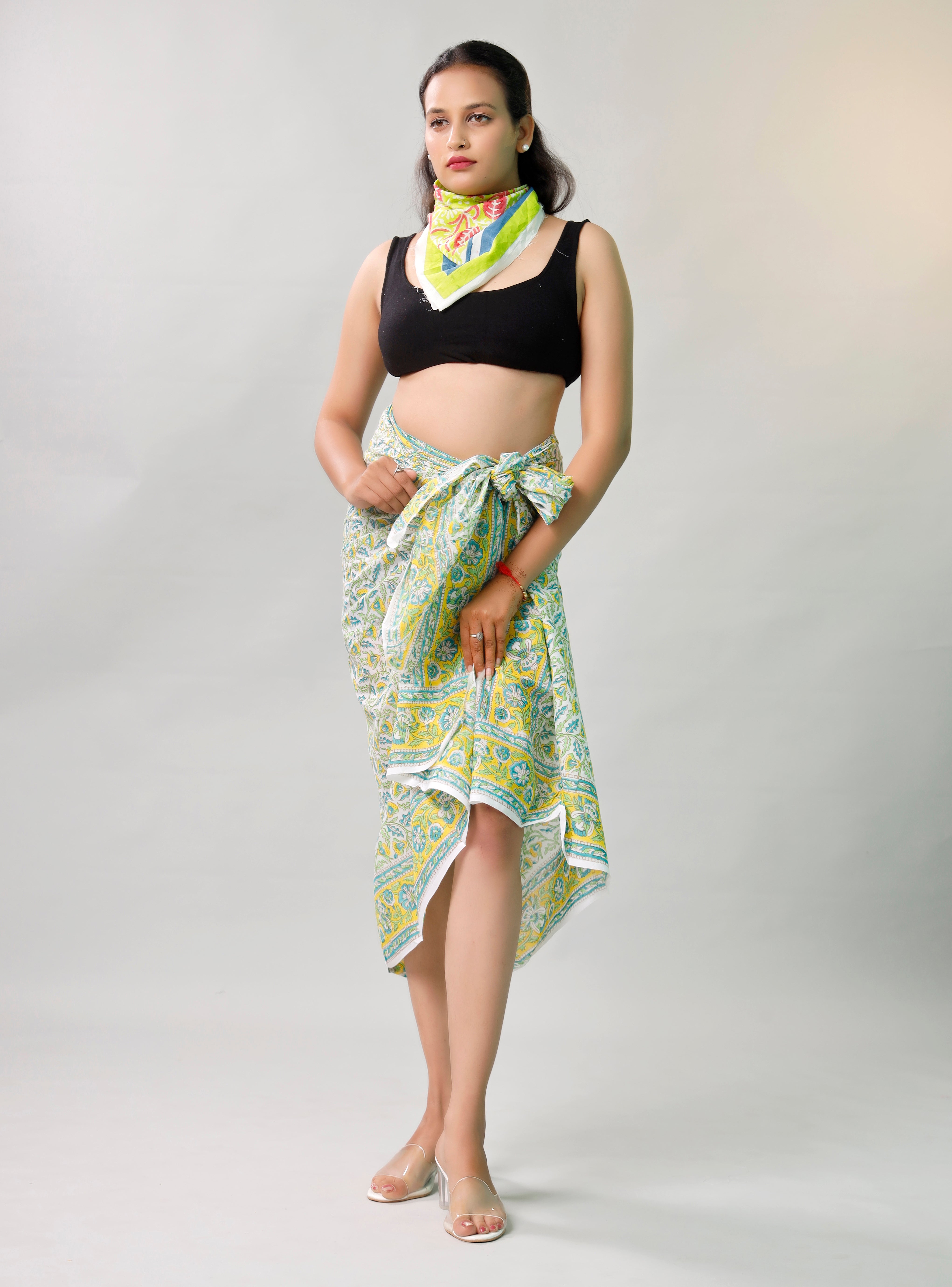 Tropical Teal & Crimson Sarong Island Escape