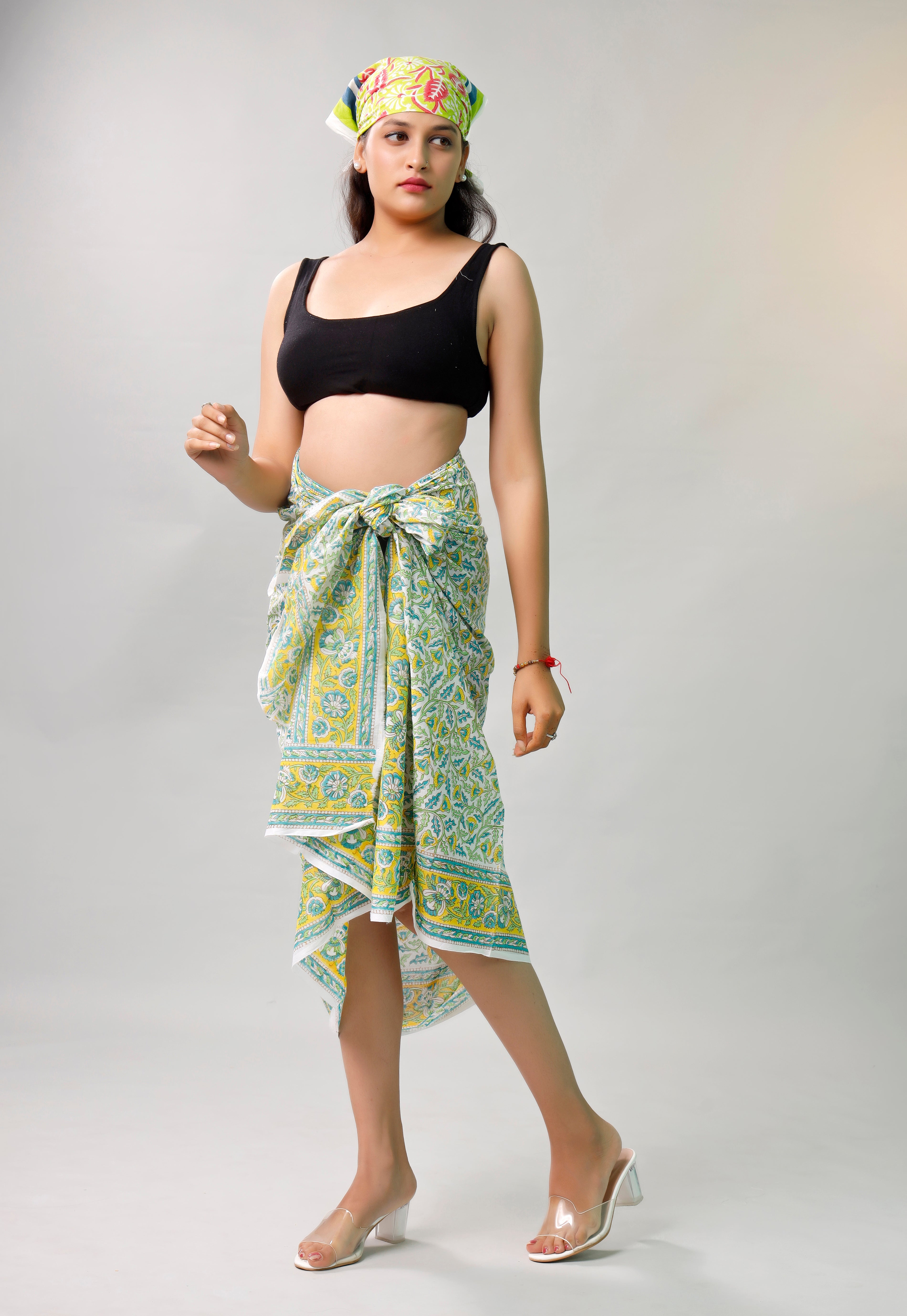 Tropical Teal & Crimson Sarong Island Escape