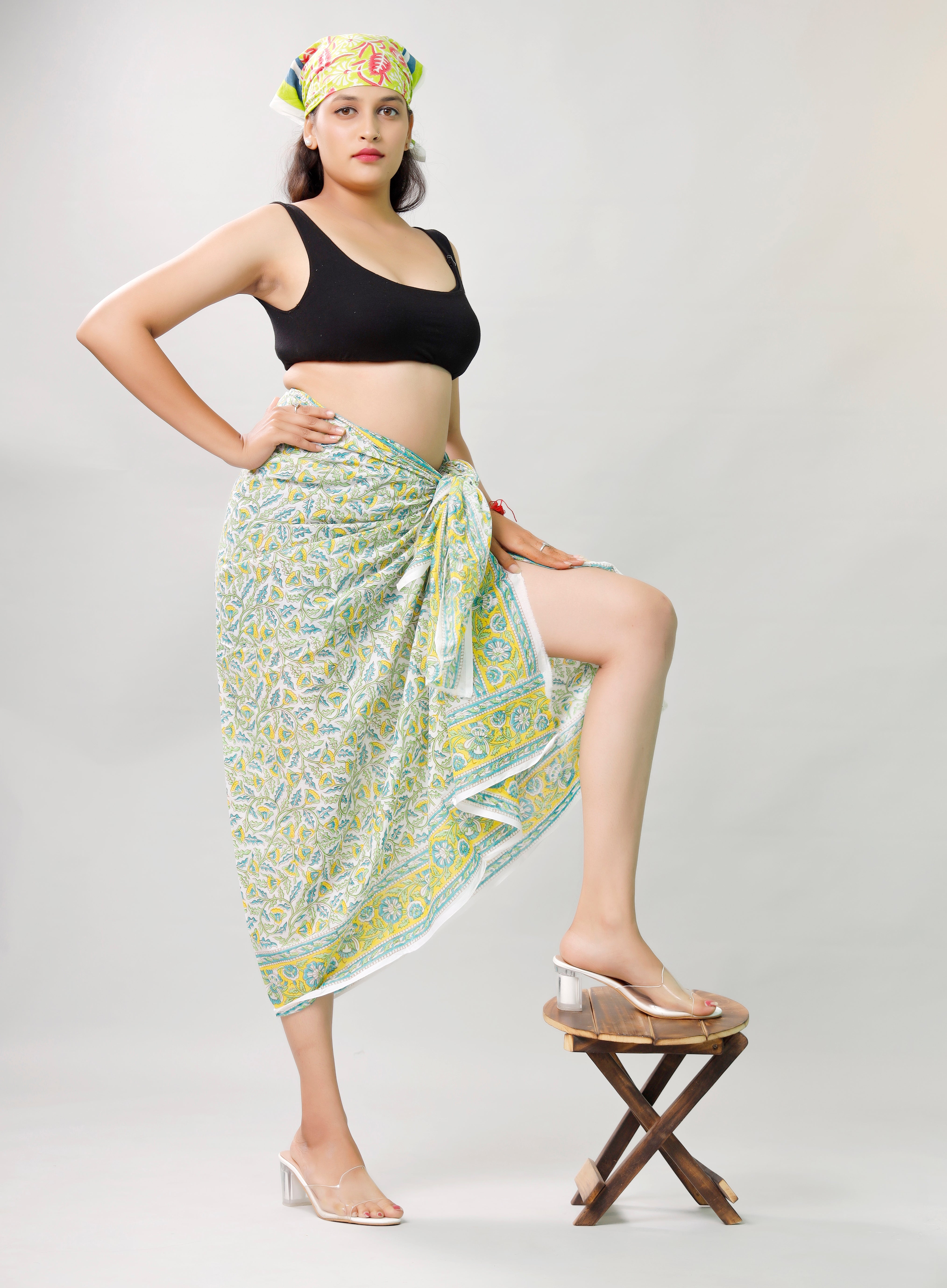 Tropical Teal & Crimson Sarong Island Escape