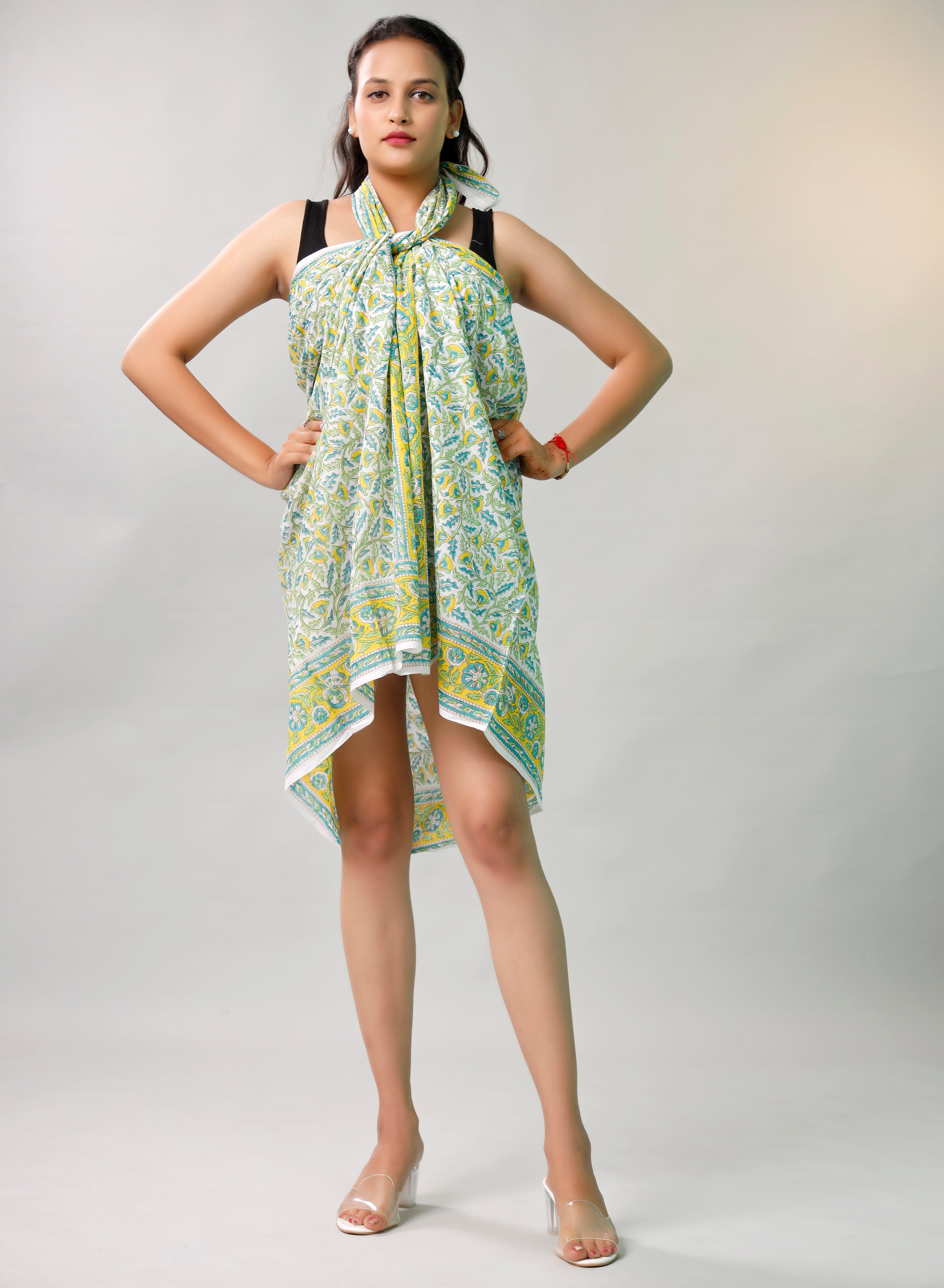 Tropical Teal & Crimson Sarong Island Escape