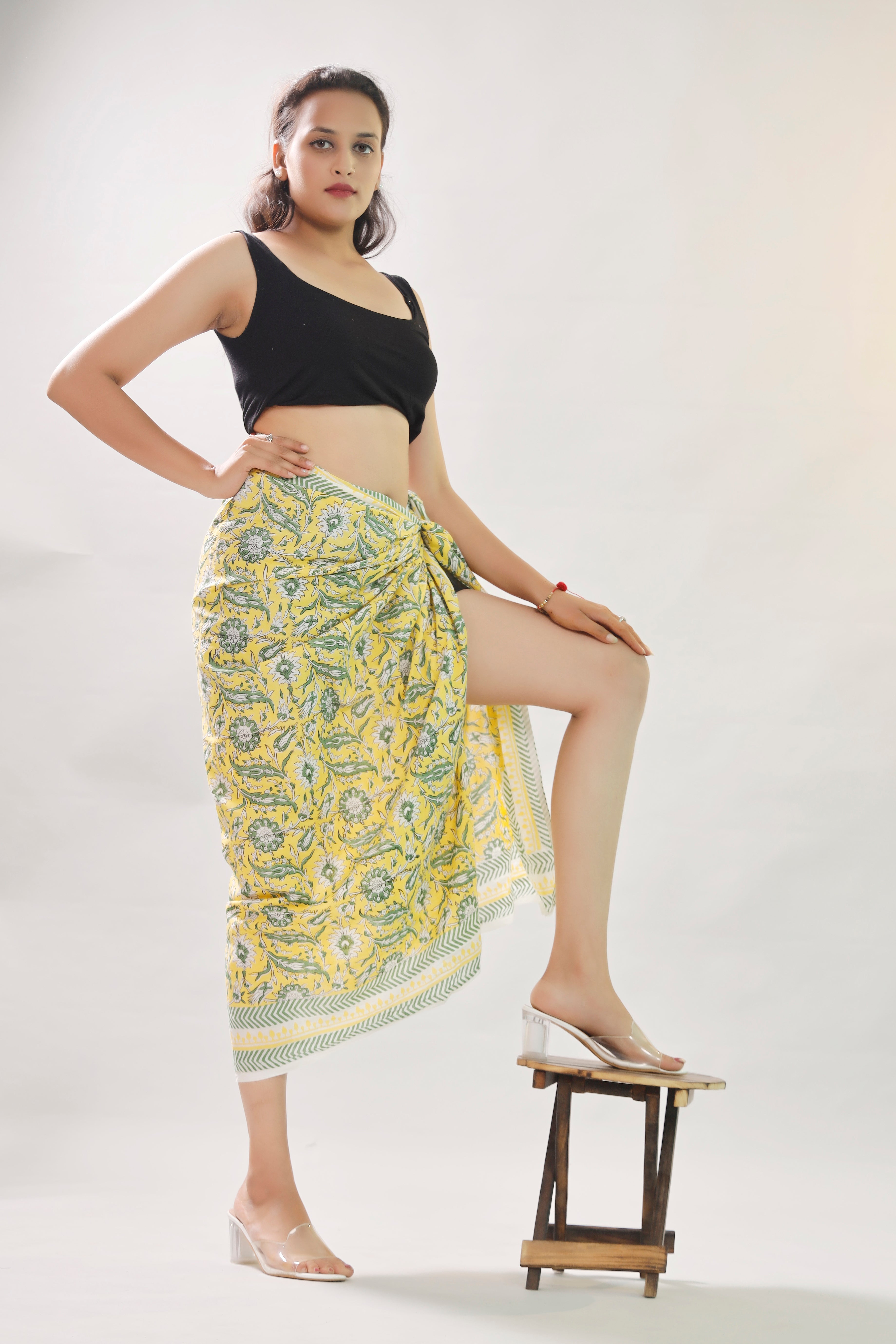 Women’s Summer Sarong, Handmade Cotton Boho Wrap, Lightweight Indian Printed Pareo Scarf for Beachwear