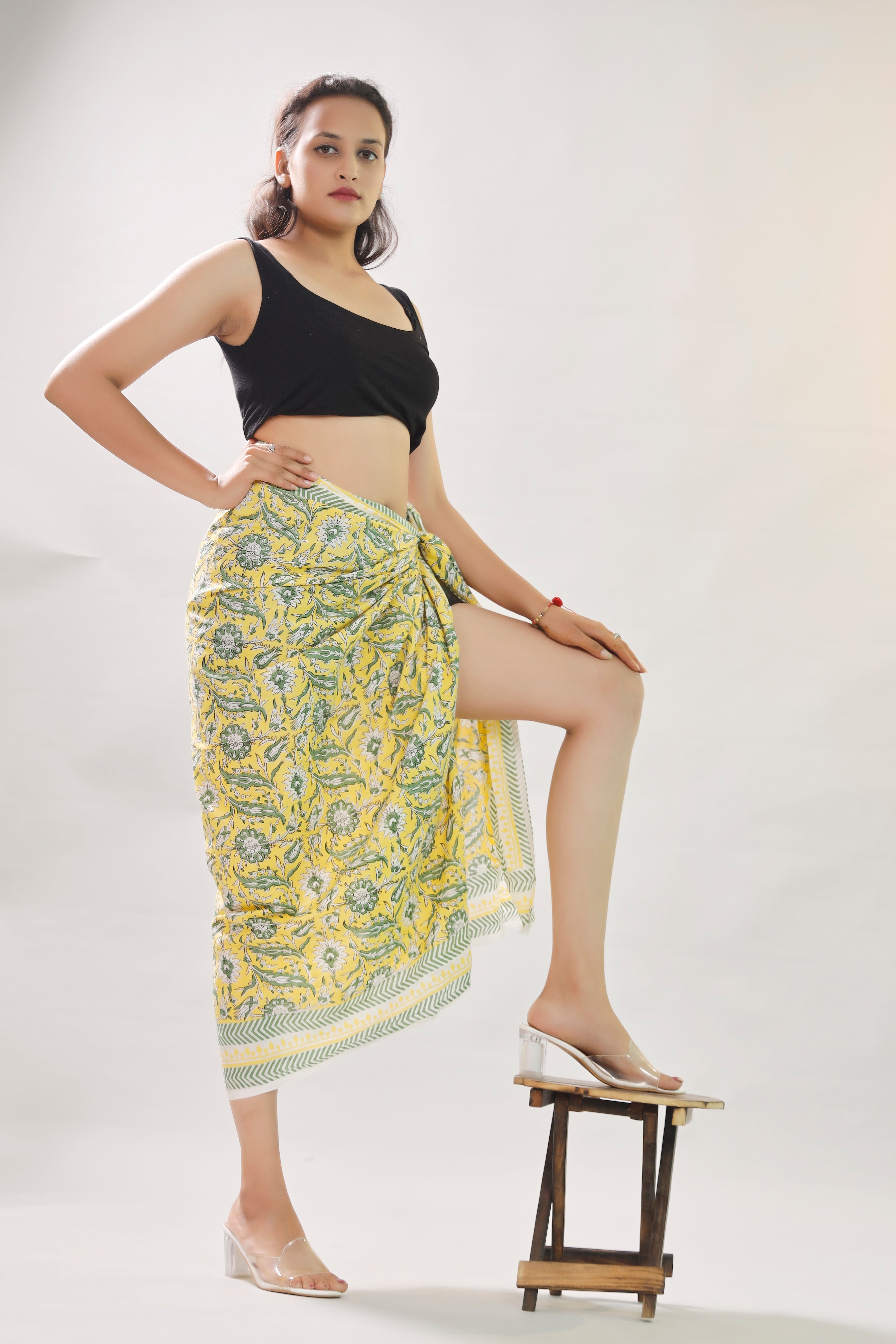 Women’s Summer Sarong, Handmade Cotton Boho Wrap, Lightweight Indian Printed Pareo Scarf for Beachwear