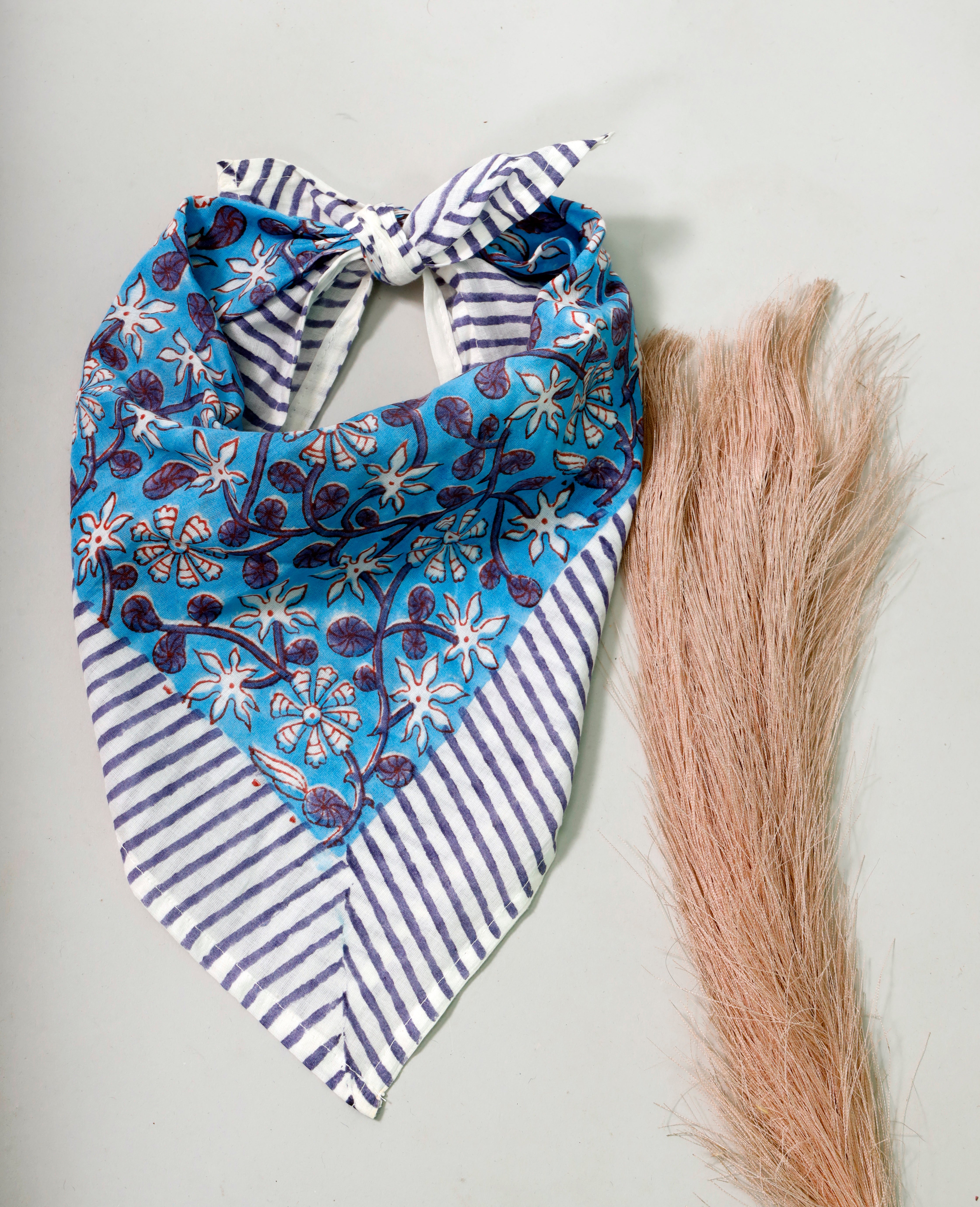 Sustainable Cotton Bandana For Outdoor Use, Hiking, Dust Protection, Hair Wrap Or Stylish Boho Face Mask Alternative